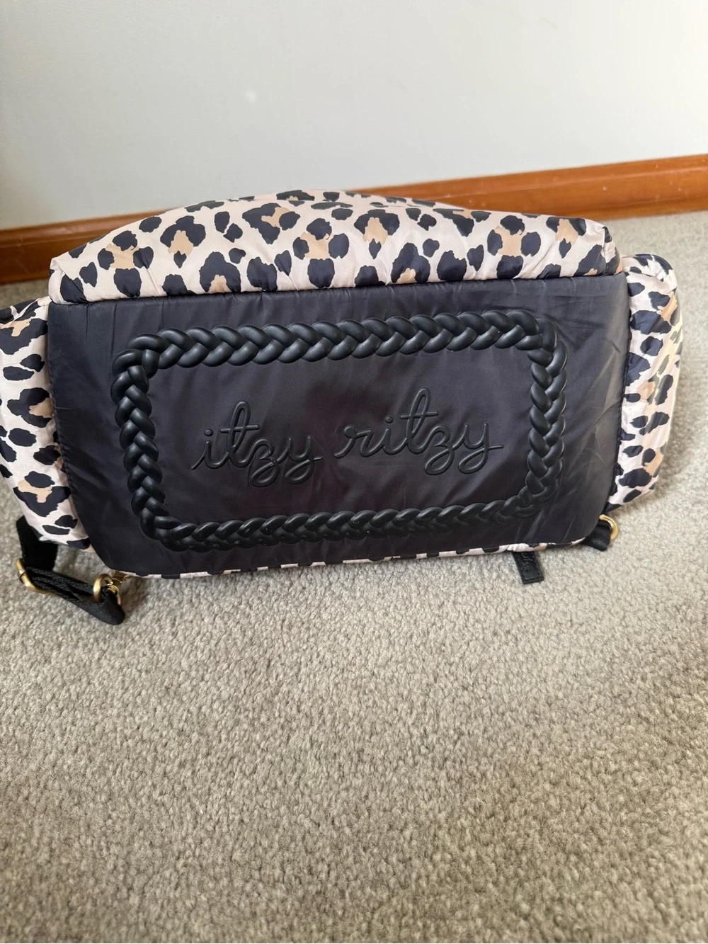 Itzy Ritzy Leopard Print Quilted Tote Bag - Black & Cream. Price Negotiable